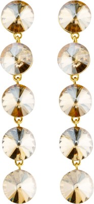 Jewels Galaxy Luxuria Yellow Gold Crystal Alloy Drops & Danglers