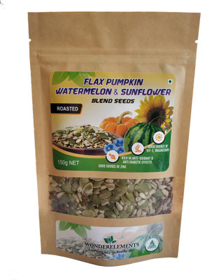 

Wonderelements Roasted Flax Seeds, Sunflower Seeds, Watermelon Seeds, Pumpkin Seeds, Mixed Seeds(150 g)