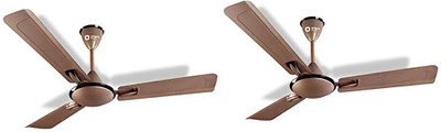 

Orient GRATI 3 Blade Ceiling Fan(METTALIC BLACK, Pack of 2), Brown