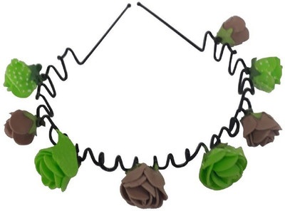 

INAAYA Floral Hair Bands For Kids, Girls & Women (Green / Brown) Hair Band(Green, Brown)