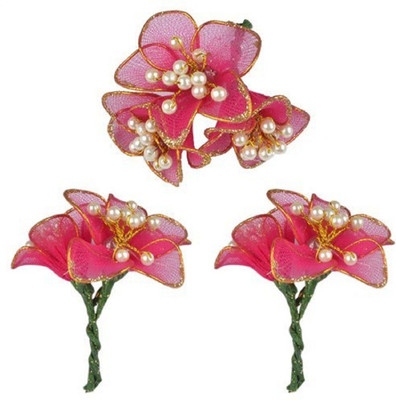 

INAAYA Hair Accessories (Set Of 3 Flowers) Hair Accessory Set(Pink)
