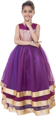 

Samsara Couture Girls Maxi/Full Length Party Dress(Multicolor, Sleeveless