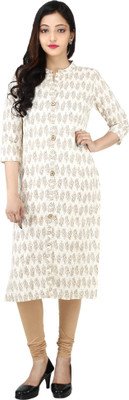 MOLI Casual Printed Women Kurti(Beige)