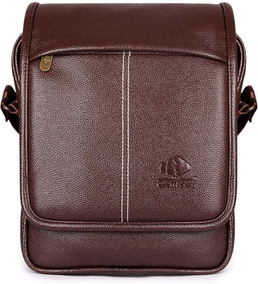 

The Clownfish Men & Women Casual Brown Leatherette Sling Bag