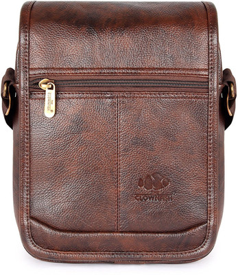 

The Clownfish Men & Women Casual Brown Leatherette Sling Bag