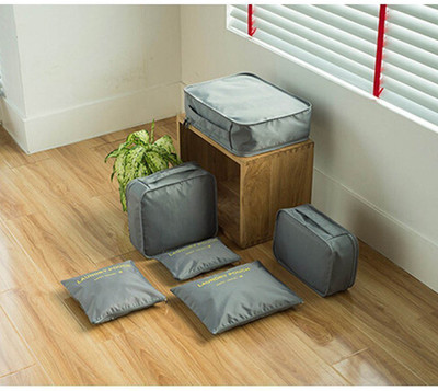 

PackNBuy Set of 6 Travel Organizer Packing Cubes Laundry Pouch(Grey)