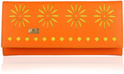 

K London Women Orange Artificial Leather Wallet(4 Card Slots), Orange;yellow