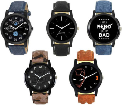

REXAN Combo of 5 Trendy Multicolour Dial Analogue Men and Boys Watch Combo Watch - For Men