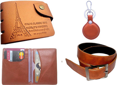 

Peacock Mundkar Wallet, Belt Combo(Tan)