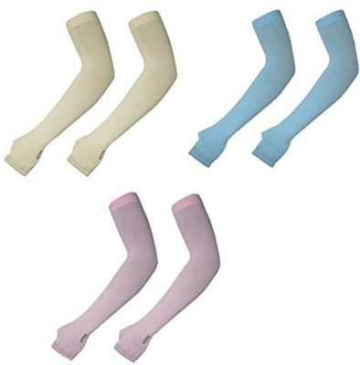 PinKit Nylon Arm Sleeve For Men & Women(Free, Blue, Pink, Beige)