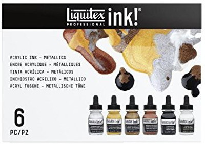 

Liquitex Professional Acrylic Ink! Metalics Set, Multiple Colors, Set Of 6 (3699315)