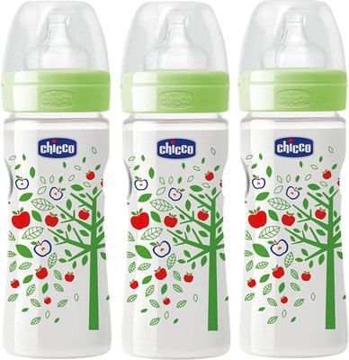 

Chicco 250ml Well-Being Feeding Bottle (Pack of 3) - 250 ml(Green)