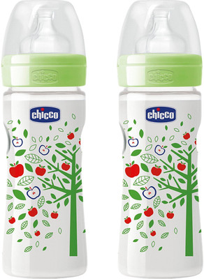 

Chicco 150ml Well-Being Feeding Bottle (Pack of 2) - 150 ml(Green, Green)