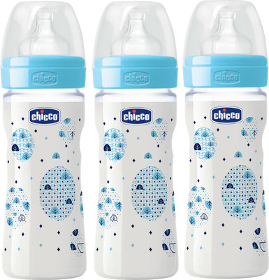 

Chicco 250ml Well-Being Feeding Bottle (Pack of 3) - 250 ml(Blue)