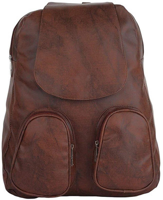 

SALEBOX Double Pocket Flap Bagpack 10 L Backpack(Brown)