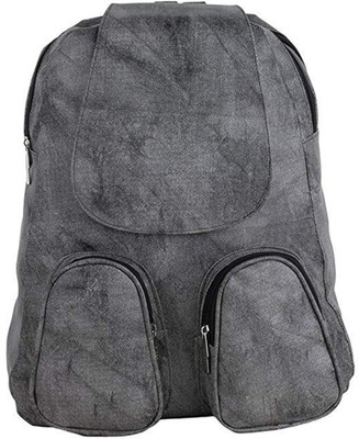 

SALEBOX Double Pocket Flap Bagpack 10 L Backpack(Grey), Black