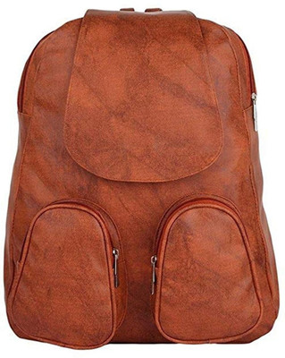 

SALEBOX Double Pocket Flap Bagpack 10 L Backpack(Tan)