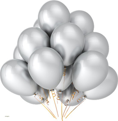 

Retail Factory Solid RFB8 Metallic Balloon(Silver, Pack of 50)