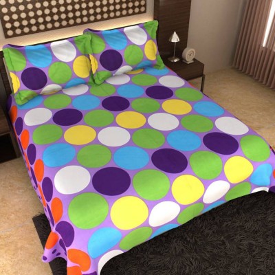 Modern Home 140 TC Polyester Double 3D Printed Flat Bedsheet(Pack of 1, Multicolor)