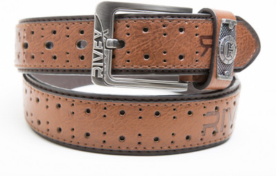 

Rivex Men Casual Brown Artificial Leather Belt, Medium brown