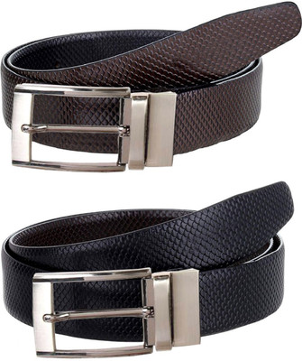 

Justrack Men Formal Black, Brown Genuine Leather Reversible Belt