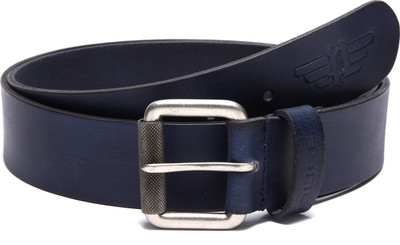 

Police Men Casual Blue Genuine Leather Belt, Cobalt blue