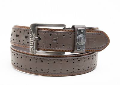 

Rivex Men Casual Brown Artificial Leather Belt, Dark brown