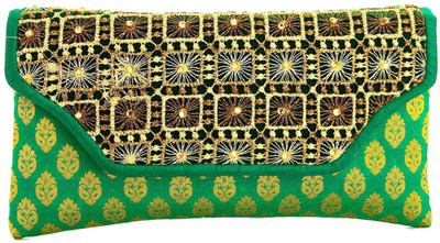 

Utsavi Party Green Clutch