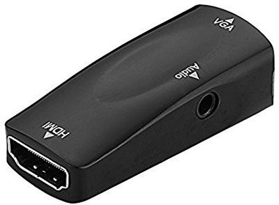 

Microware HDMI female to VGA Female Converter Adapter 1080P With Audio Cable For PC TV HDMI Adapter(Compatible with TV, PROJECTOR, DISPLAY, Black)