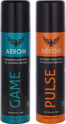 

Aerom aeromgamepulsejmd Deodorant Spray - For Men(300 ml, Pack of 2)