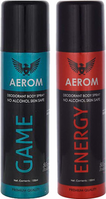 

Aerom aeromEnergygamejmd Deodorant Spray - For Men(300 ml, Pack of 2)