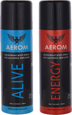 Aerom aeromaliveEnergyjmd Deodorant Spray - For Men(300 ml, Pack of 2)