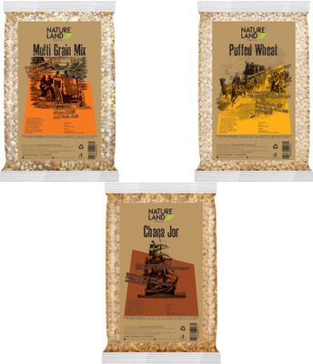 

Natureland Organics Multigrain Mix, Puffed Wheat, Chana Jor (Each 150 gm) Combo(1)