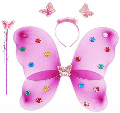 

Kala Decorators Fairy Butterfly Pink Wings-Set has Magic Wand,Hair Band,Wings For Birthday,Fairy Tail competition Hair Accessory Set, Hair Band(Pink)