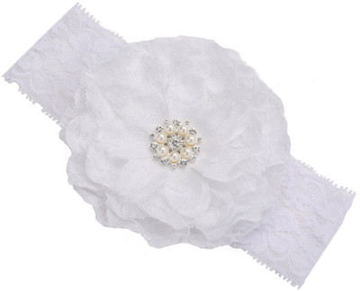 

AkinosKIDS Lace Flower Lace Headband White Head Band(White)