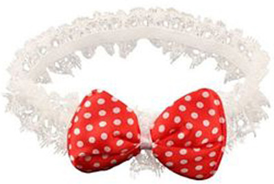 

AkinosKIDS Polka Bow Frilly Headband Red Head Band(Red)