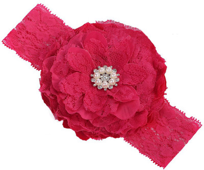 

AkinosKIDS Lace Flower Lace Headband Hot Pink Head Band(Pink)