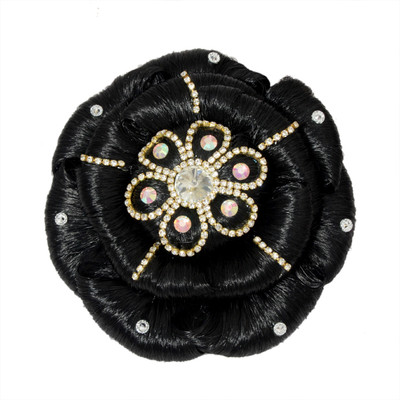 Mansiyaorange Latest Exclusive Artificial Hair/Hair Extension Collection Bun Bun Clip(Black)