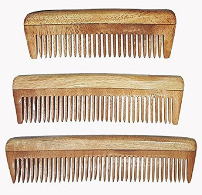 

BOXO Neem Wood Comb Anti-Dandruff Wooden Styling Comb For Women And Men, 60 Gram, Natural Brown, pack of 1