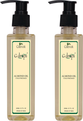 

G Drops Almond Oil Cold Pressed Combo(200mlx2) Hair Oil(400 ml)