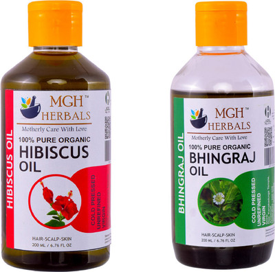 

MGH Herbals Hibiscus Oil and Bhringraj Oil Combo Each 200 ml Hair Oil(400 ml)