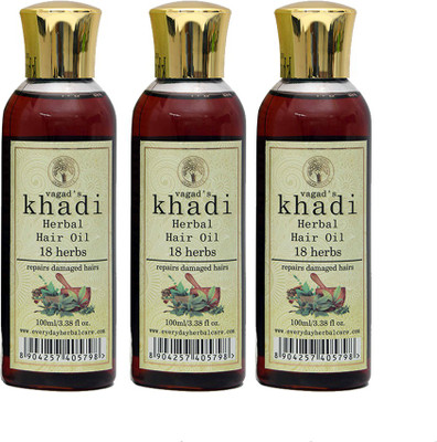 

Vagad's Khadi 18 Herbs Mineral Hair oil (100ml) Pack of 3 Hair Oil(300 ml)