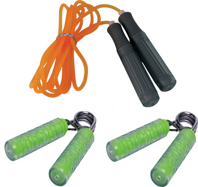 

Cosco FITNESS COMBO KIT OF ADJESTABLE LEAP JUMP ROPE AND CLUTCH HAND GRIPPER Gym & Fitness Kit