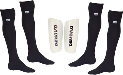 

DeNovo Football Kit (One Pair Large Shin Guard + Two Pairs Lycra Plain Knee Length Football Socks) Football Kit