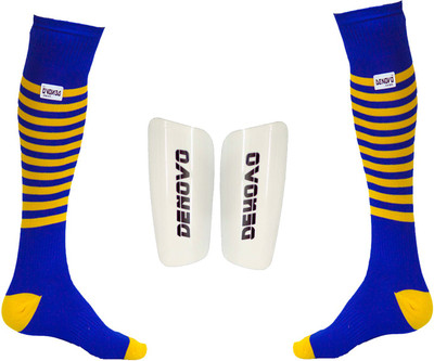 

DeNovo Football Kit (One Pair Large Shin Guard + One Pair Lycra Striped Knee Length Football Socks) Football Kit