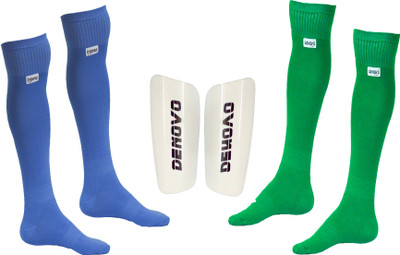 

DeNovo Football Kit (One Pair Large Shin Guard + Two Pairs Lycra Plain Knee Length Football Socks) Football Kit