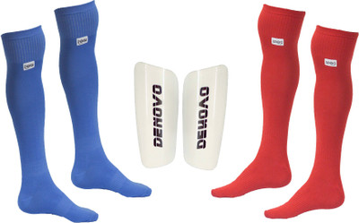 

DeNovo Football Kit (One Pair Large Shin Guard + Two Pairs Lycra Plain Knee Length Football Socks) Football Kit
