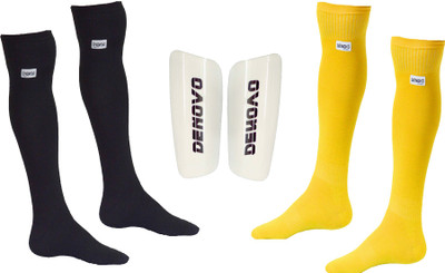 

DeNovo Football Kit (One Pair Large Shin Guard + Two Pairs Lycra Plain Knee Length Football Socks) Football Kit