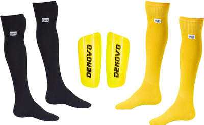 

DeNovo Football Kit (One Pair Large Shin Guard + Two Pairs Lycra Plain Knee Length Football Socks) Football Kit