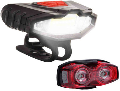 

ShivExim Standard USB Rechargeable Super Bright Front Light LED Front Rear Light Combo(black,red)